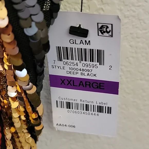 INC Women's Multi Color Stripe Sequined Glam Adjustable Strap Top XXL NWT - Picture 3 of 11